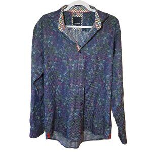 Daniel Hechter Paris button-up shirt Men's XL long-sleeve multicolor patterned